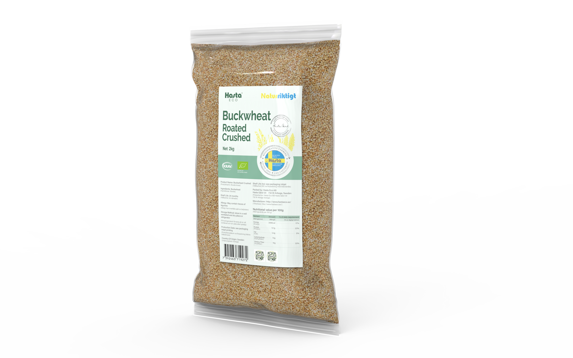 Bovete Ångade & Rostade Kross 2kg