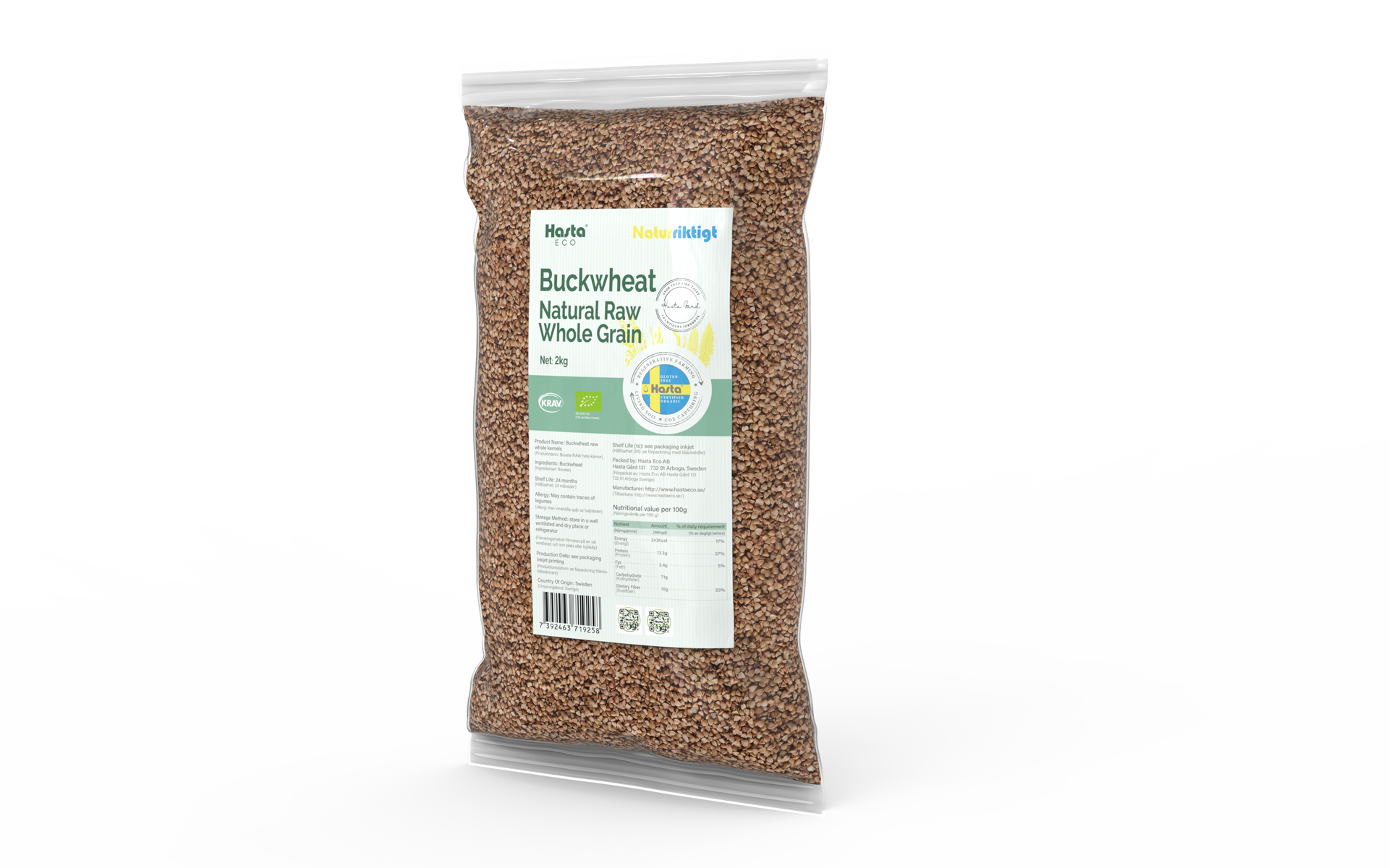 Bovete Raw Helkorn 2kg