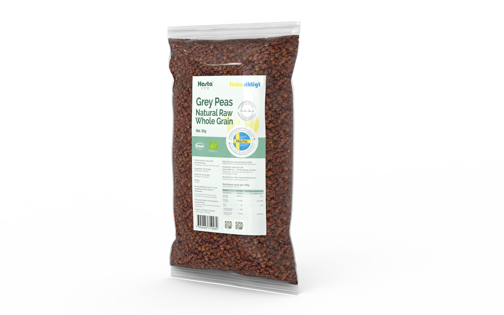 Gråärtor Raw Hela 2kg